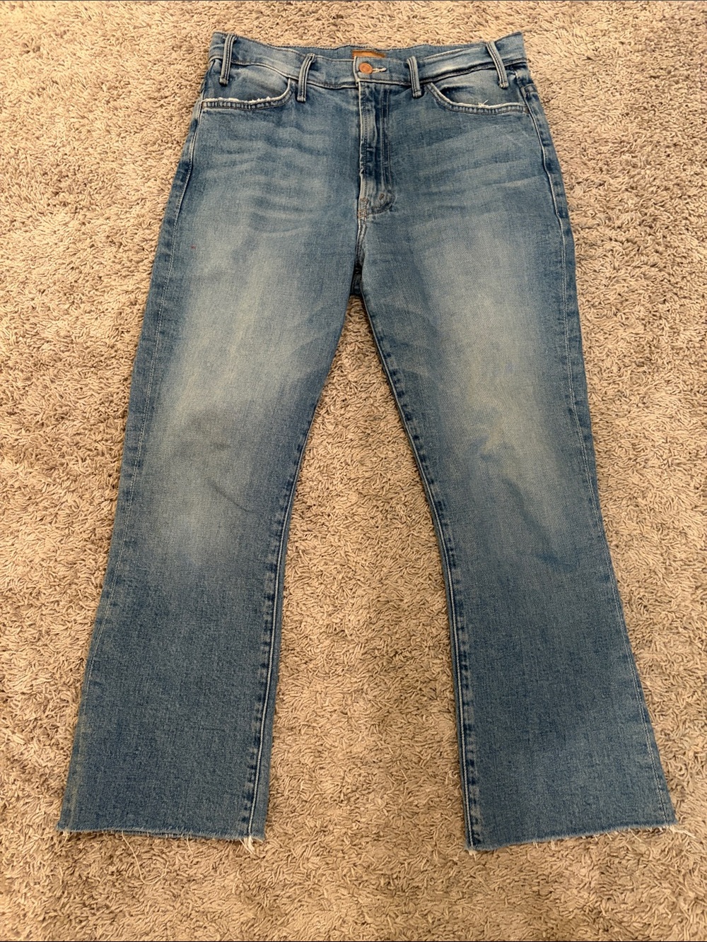 MOTHER Light Blue Wide-Leg Jeans
